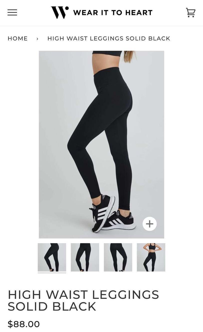Wear It To Heart Women's HW Black High Rise Leggings XS